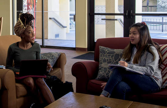 Seaver students studying in a common room