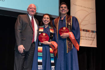 Dean Feltner with Seaver College graduates