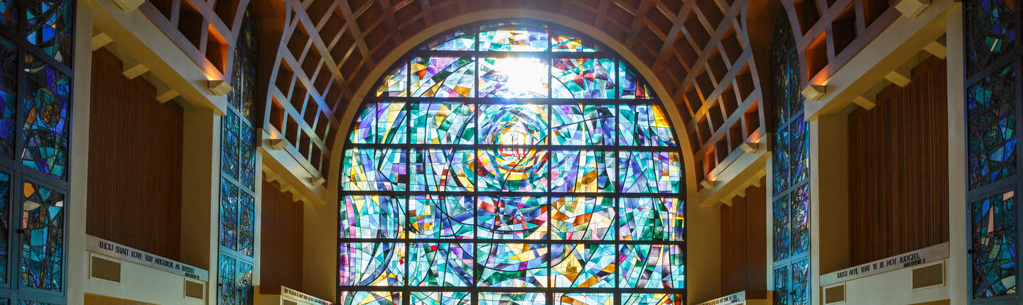 Stauffer Chapel, stained glass windows