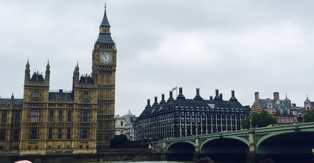 Big Ben in London from the Thames River