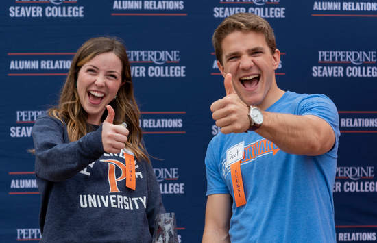 Seaver faculty and students on Alumni Park