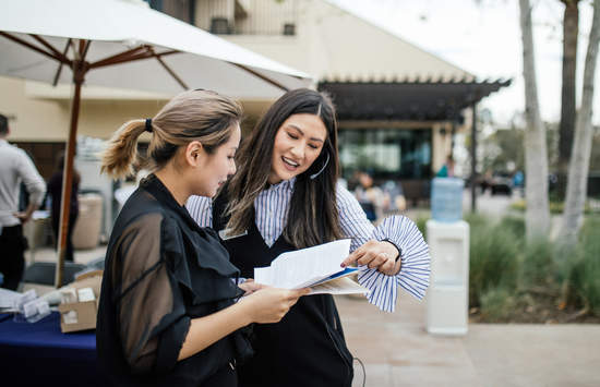 Pepperdine students at a networking event