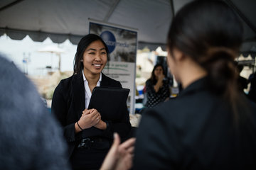 Pepperdine students at a networking event