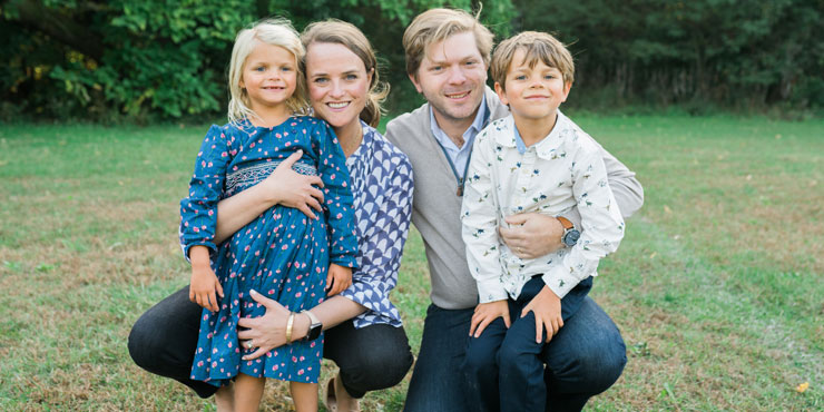 Charlotte Getz pictured with her husband and children