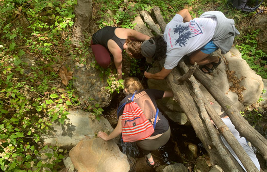 students doing outside research