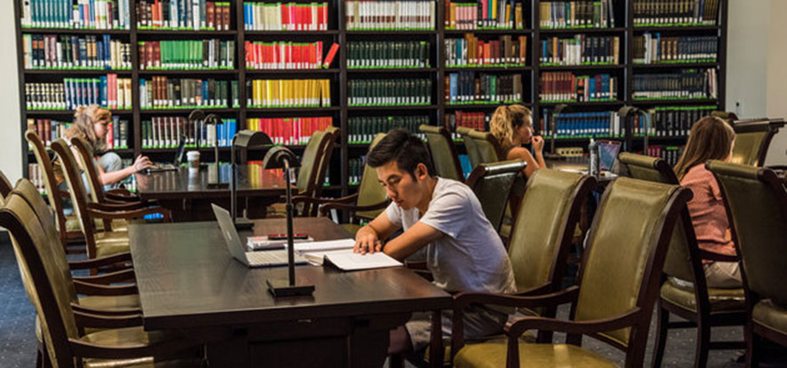 Students studying in Payson library