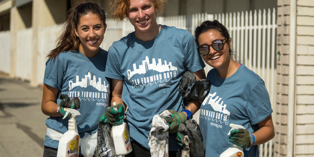 Students participating in Step Forward Day