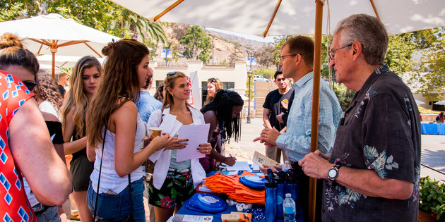 Group of Seaver students attending a club fair