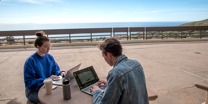 Studying with an ocean view