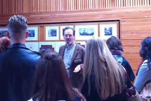 Donald Smith with Theatre students