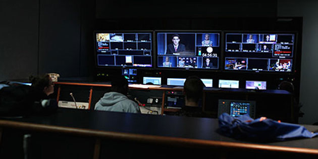 Pepperdine students in control room