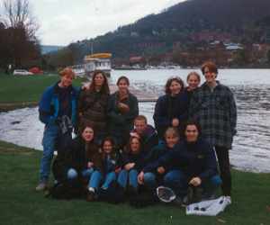 Heidelberg group photo in front of the river