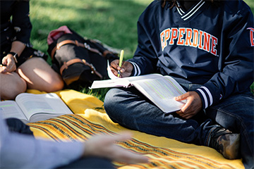 student writing