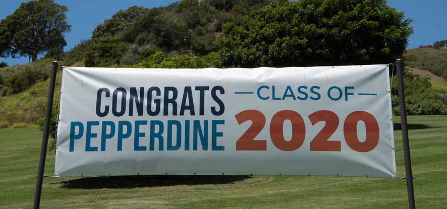 Class of 2020 banner on Alumni Park
