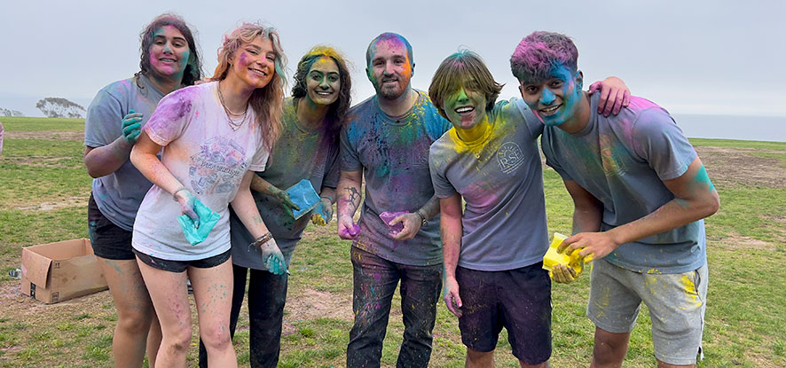 Students participating in Festival of Colors