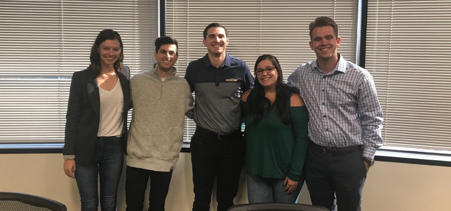 Pepperdine students with Job Shadow Host at Venbrook Insurance