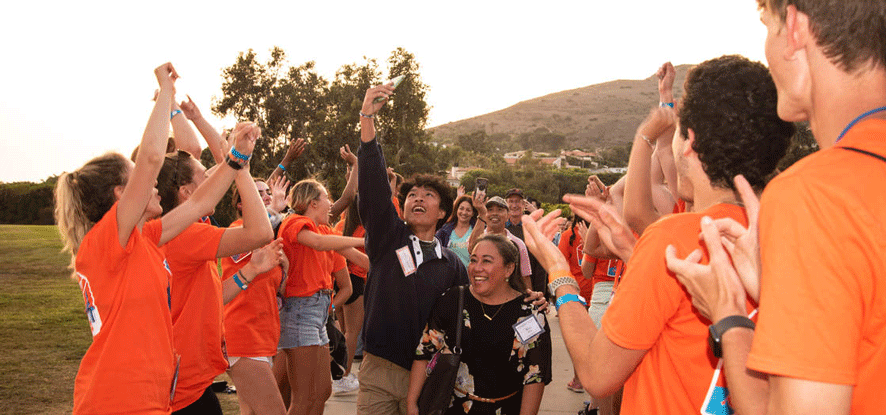 NSO student leaders in orange