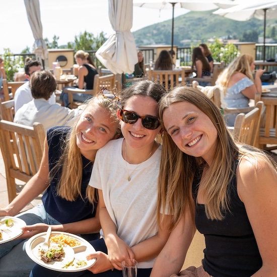 Students enjoying the reception