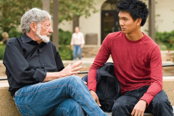 Dr. Banks with a student