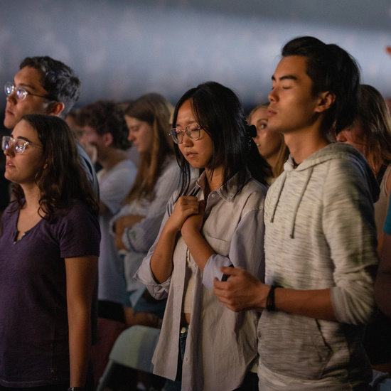 Students praying