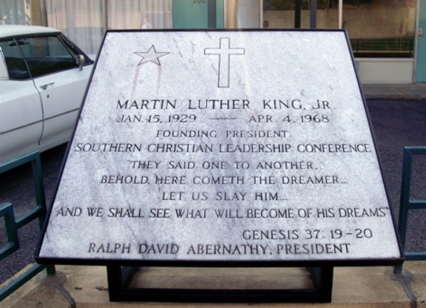 Plaque at Lorraine Motel