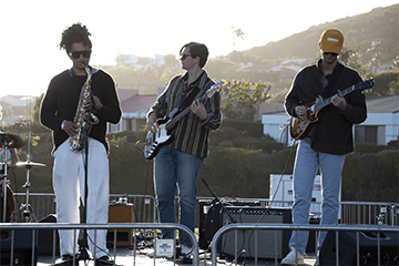 Press often plays the bass on campus