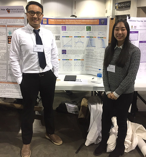 Jereld Chng and Katelyn Pozon presenting at the Joint Mathematics Meeting