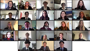 Pepperdine's Model United Nations team meeting over Zoom.