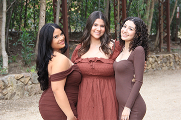 Velez posing with her sorority sisters