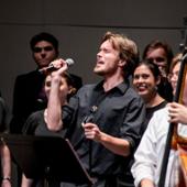 A Seaver College student performer