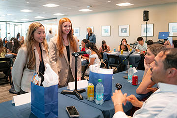 Students chatted with panelists directly