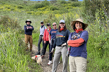 group on a hike 