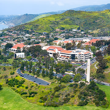 aerial view of Pepperdine campus