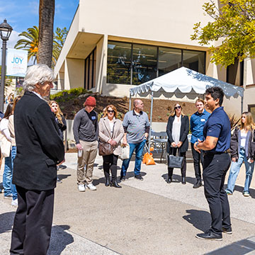 people outside at an event