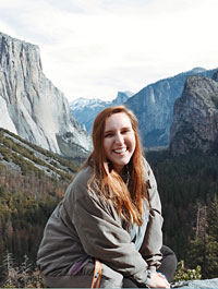 Jessica Brown pictured in the mountains