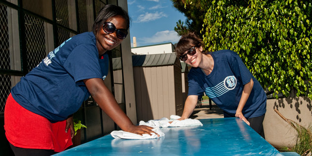 two Pepperdine students on Step Forward Day