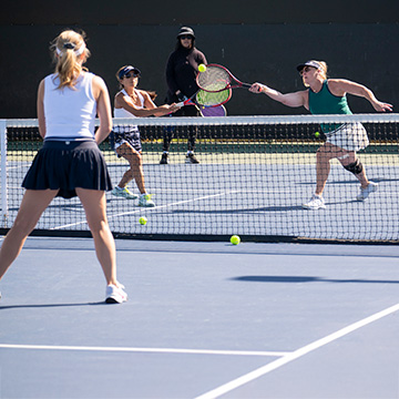 tennis players on the court
